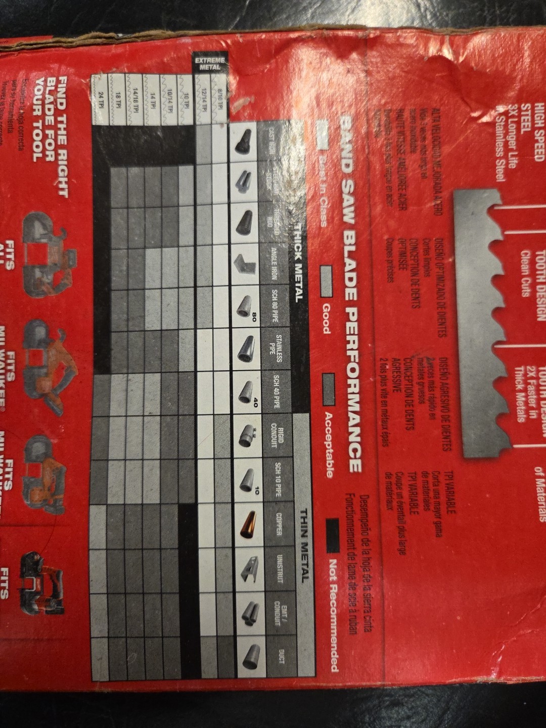 Milwaukee 48-39-0711 27″ 12/14 TPI Extreme Thin Metal Bandsaw Blades 3-Pk USA
