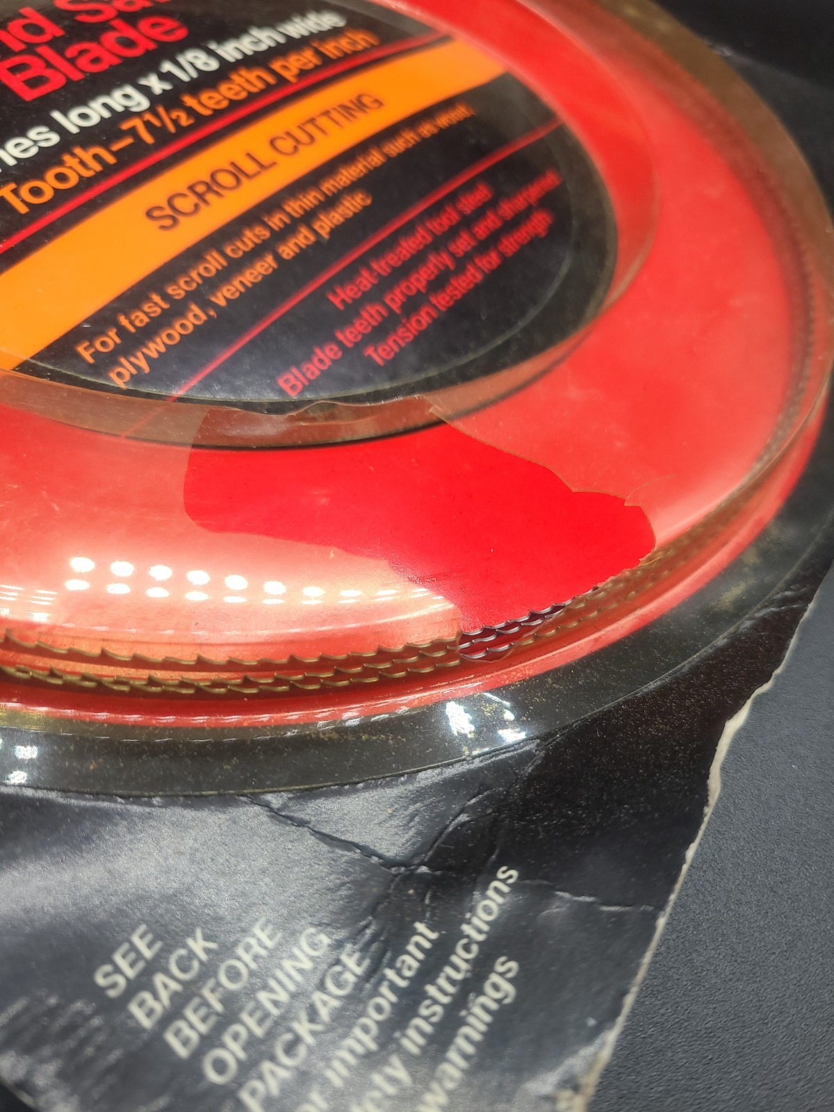 NOS Craftsman 926577 Band Saw Blade, 80″L X 1/8″ W 7 1/2 Teeth Per Inch.