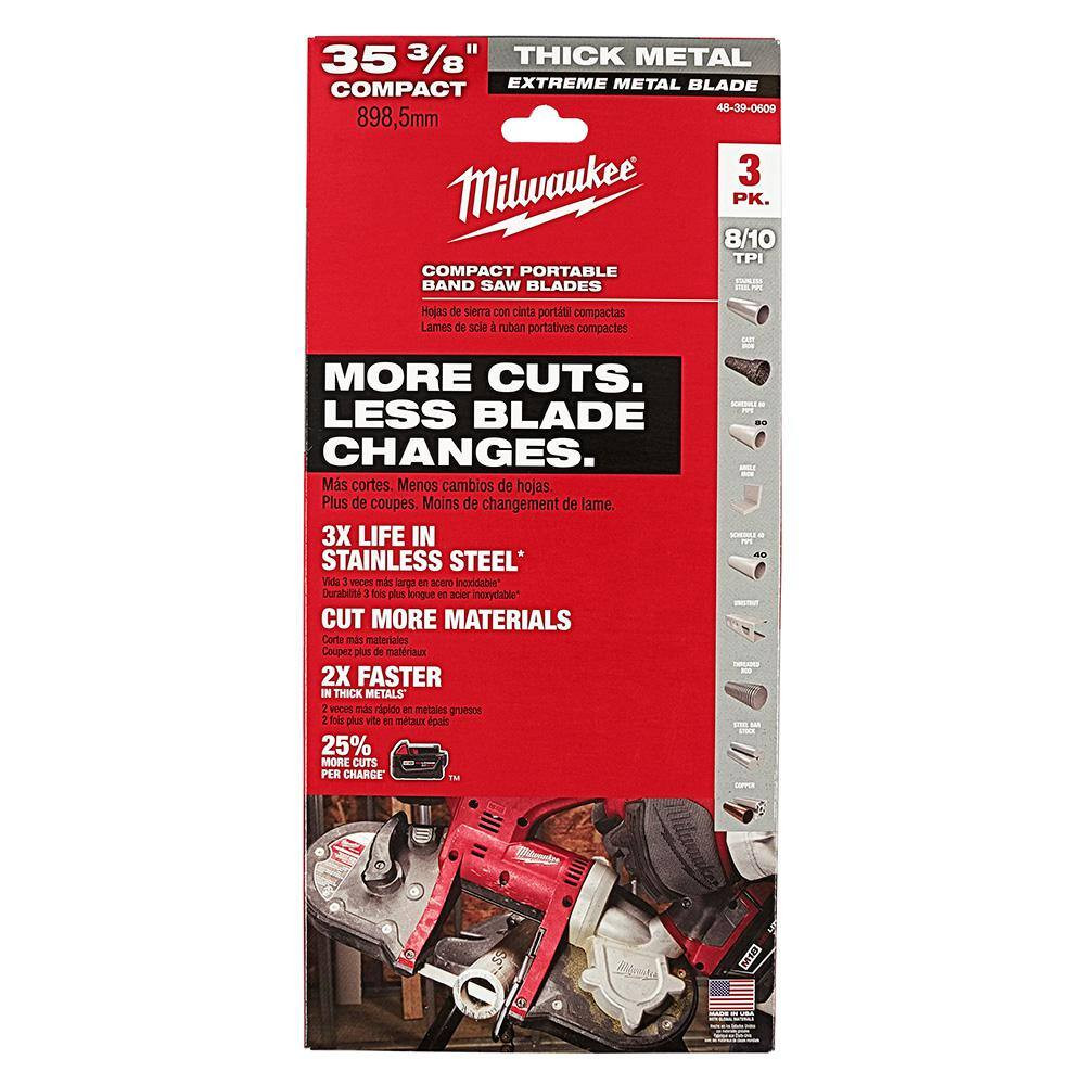 35-3/8 In. 8/10 TPI Compact Extreme Thick Metal Cutting Band Saw Blade (6-Pack)
