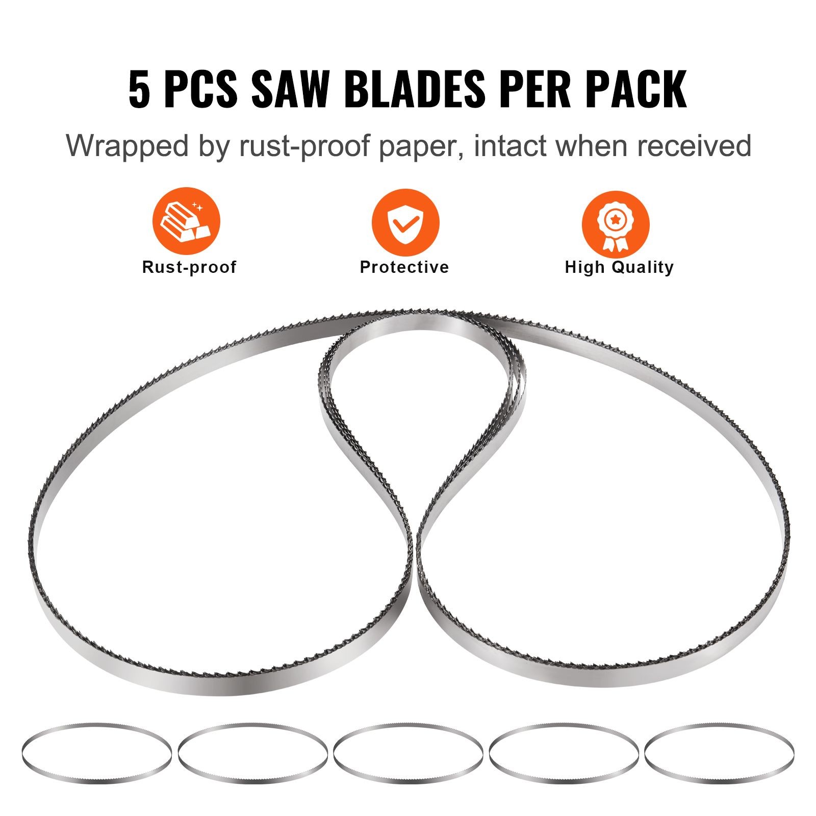 Meat Bandsaw Blade Set 83.5″ Carbon Steel, Rust-Proof Wrapped for Bone Saws