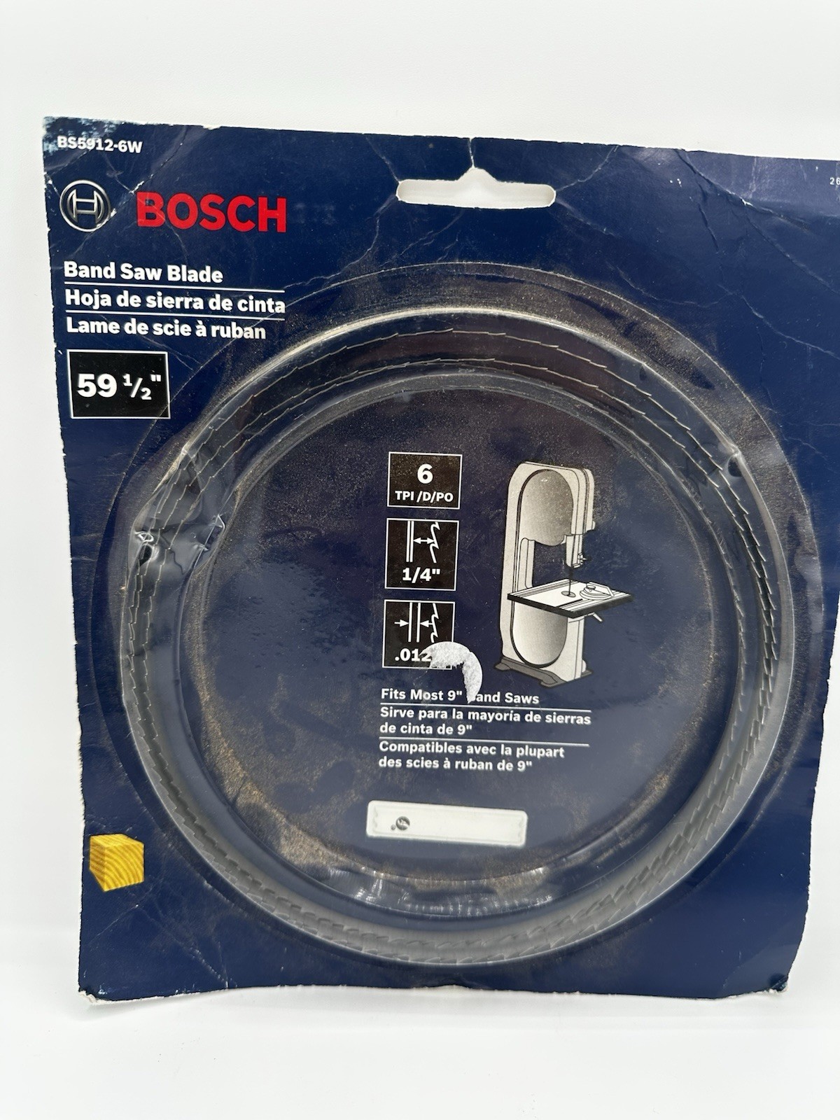 BOSCH BS5912-6W 59.5″ x 1/4″ 6TPI Carbon 9-in Stationary Band Saw Blade New -H4