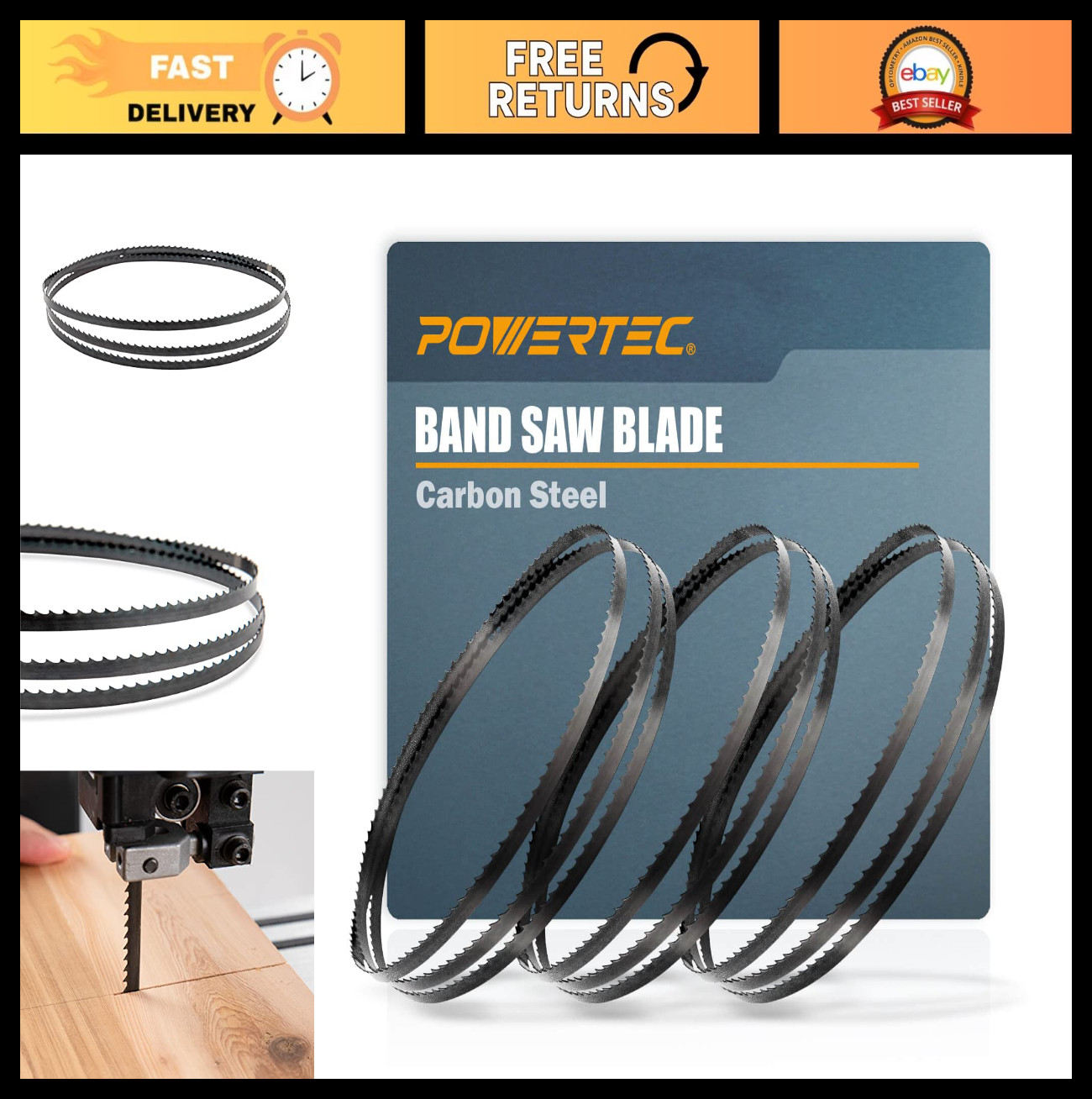 Woodworking Bandsaw Blades Assortment 93.5″ – 3PK for Delta, Grizzly, Jet & More