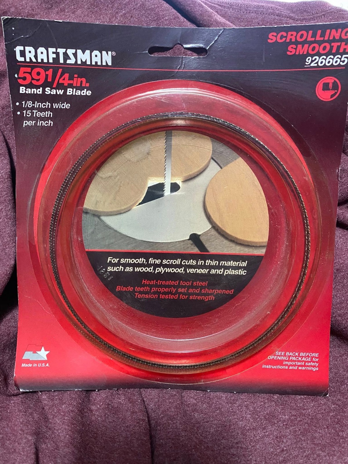 New USA Sears Craftsman 926665 Band Saw Blade 59 1/4″ Scroll Cutting