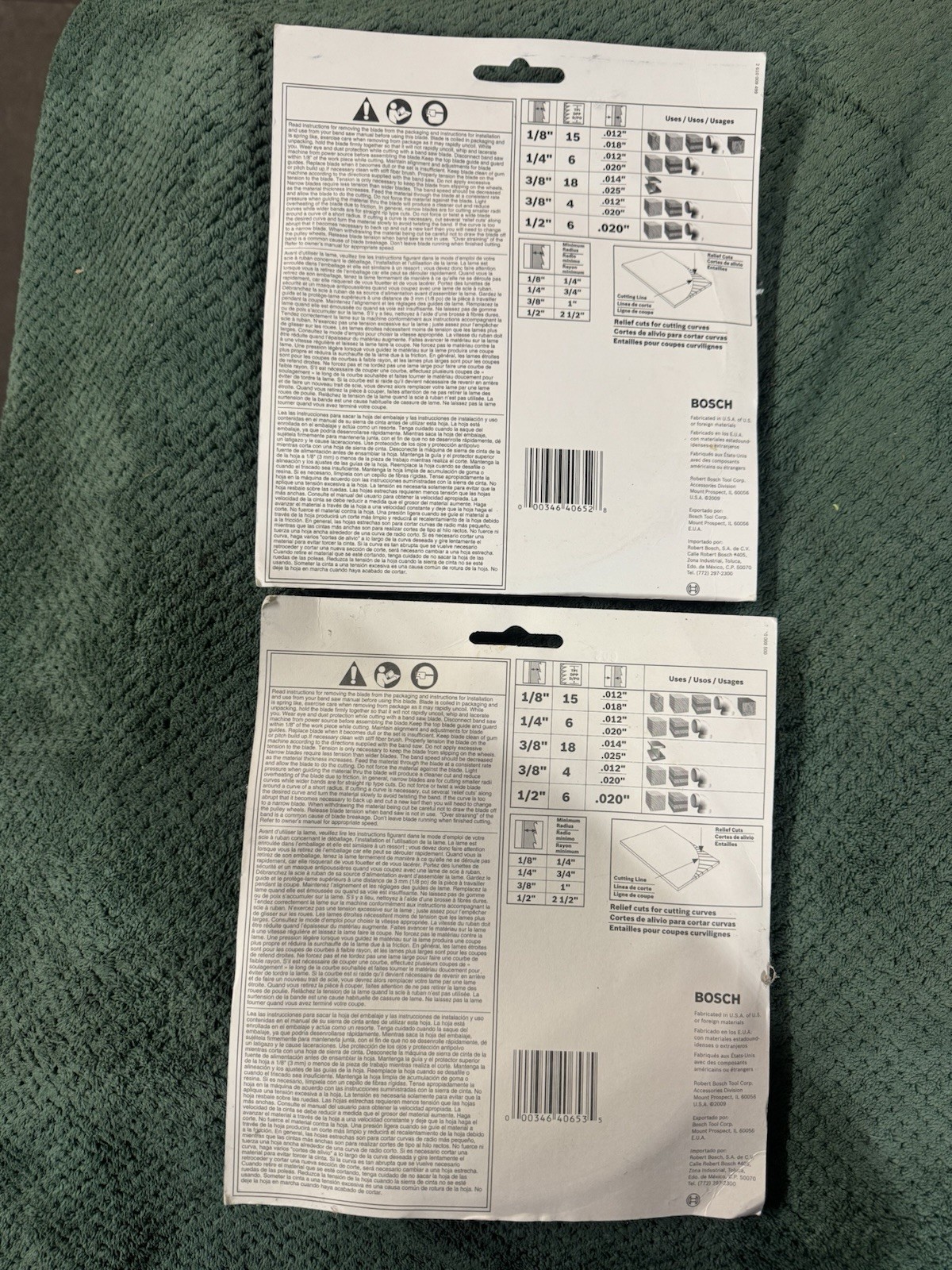 Lot of 2 BOSCH BS5912 Bandsaw Blades–NEW