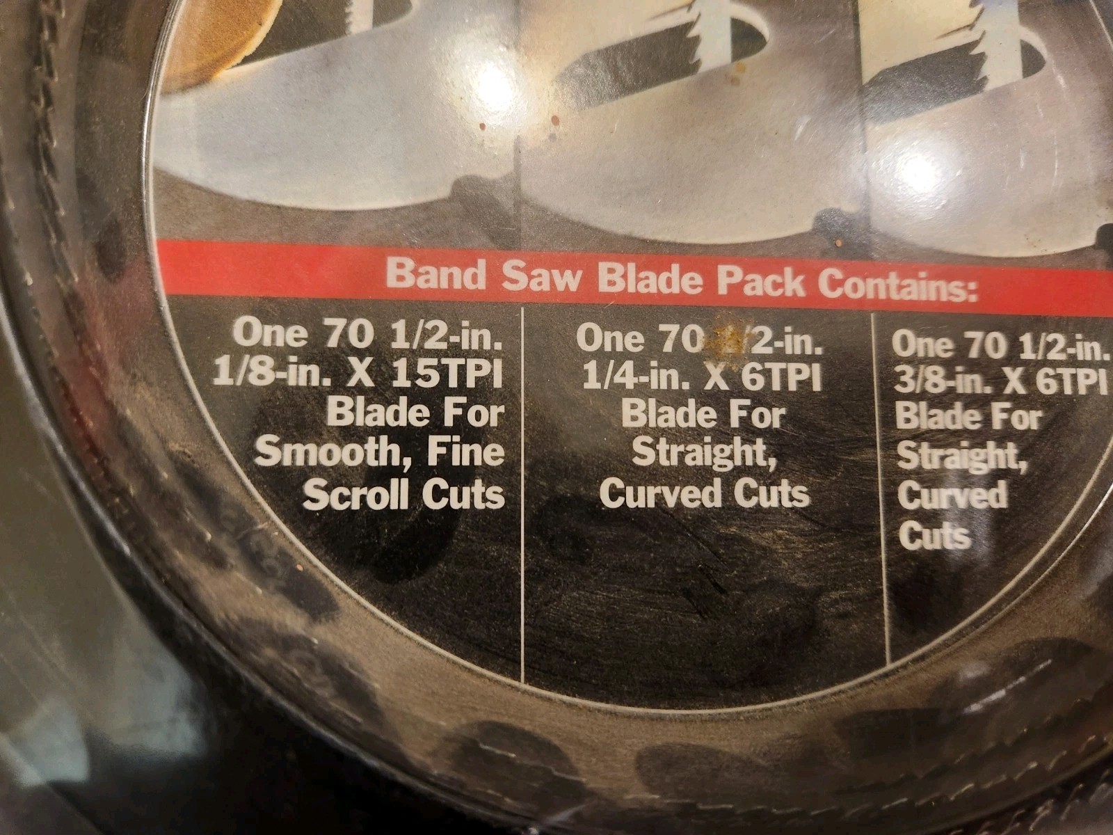 3-pack of Craftsman 70 1/2-inch Band Saw Blades -1/8″, 1/4″, & 3/8″ Various TPI