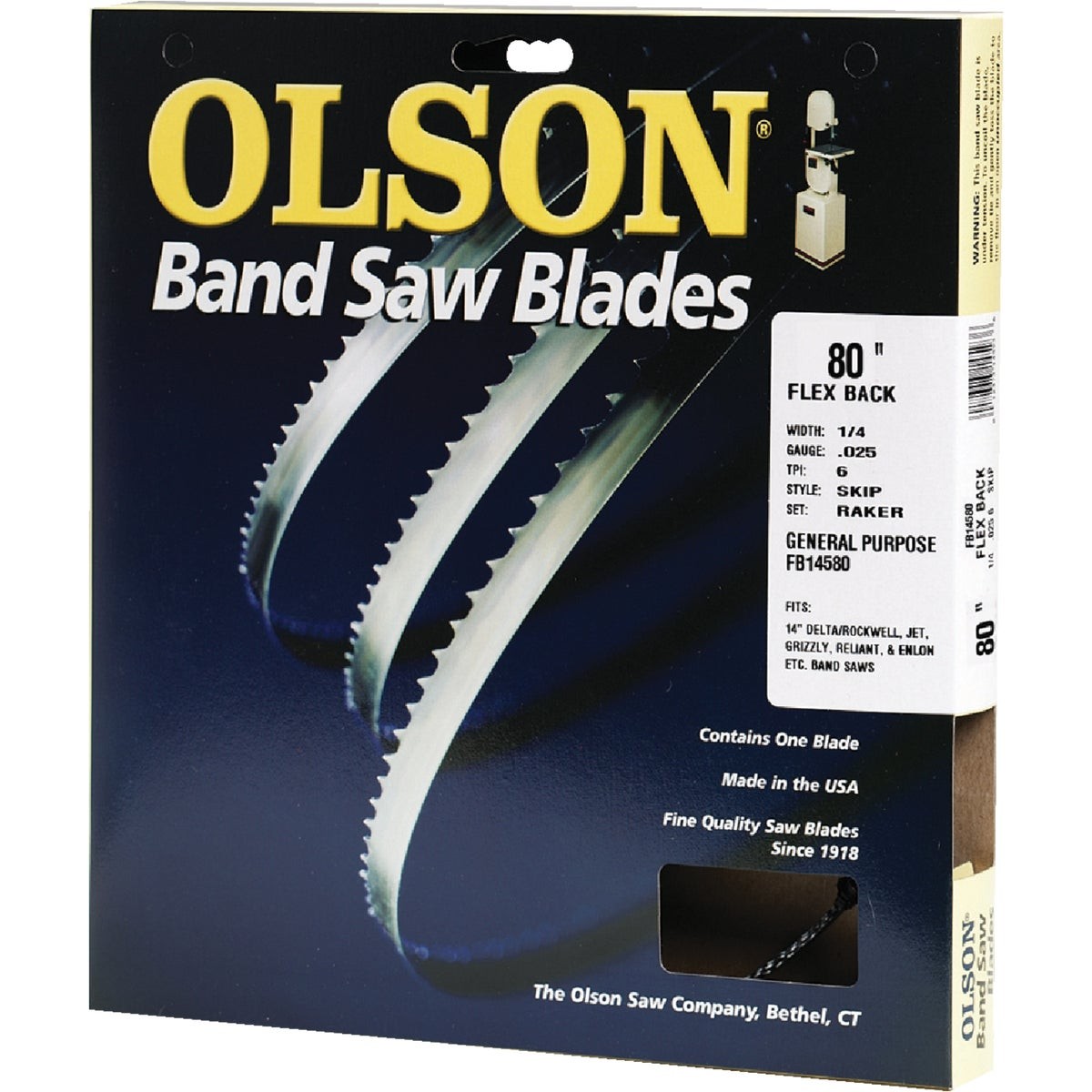 Olson 80 In. x 1/4 In. 6 TPI Skip Flex Back Band Saw Blade FB14580DB Olson