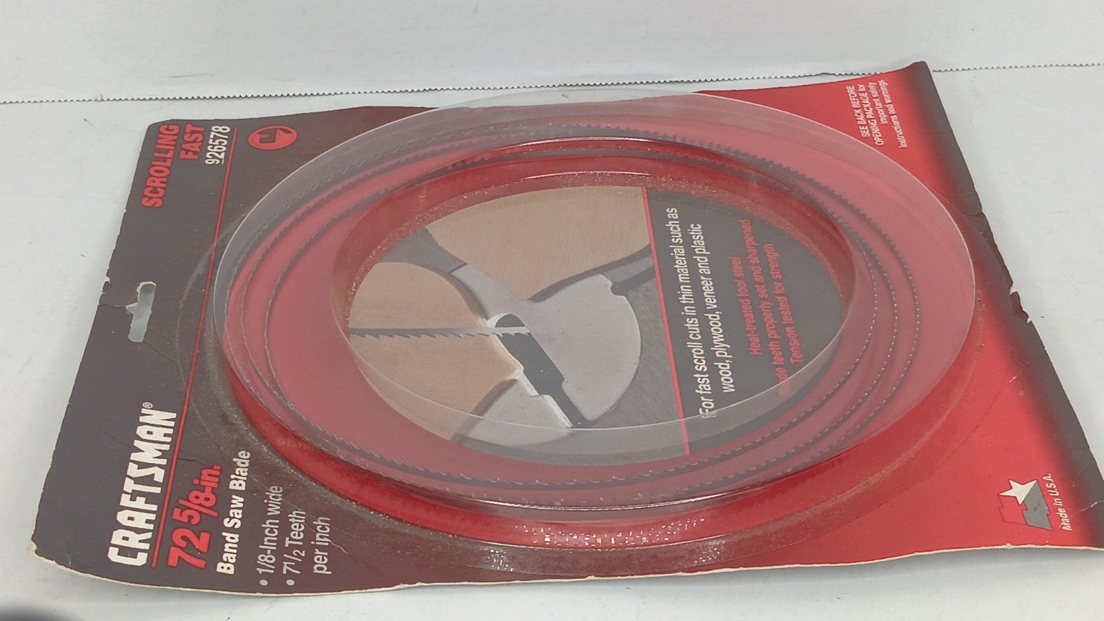 926578 Sears Craftsman 72-5/8″ Band Saw Blade 1/8” Wide 7.5 TPI Fast Scrolling