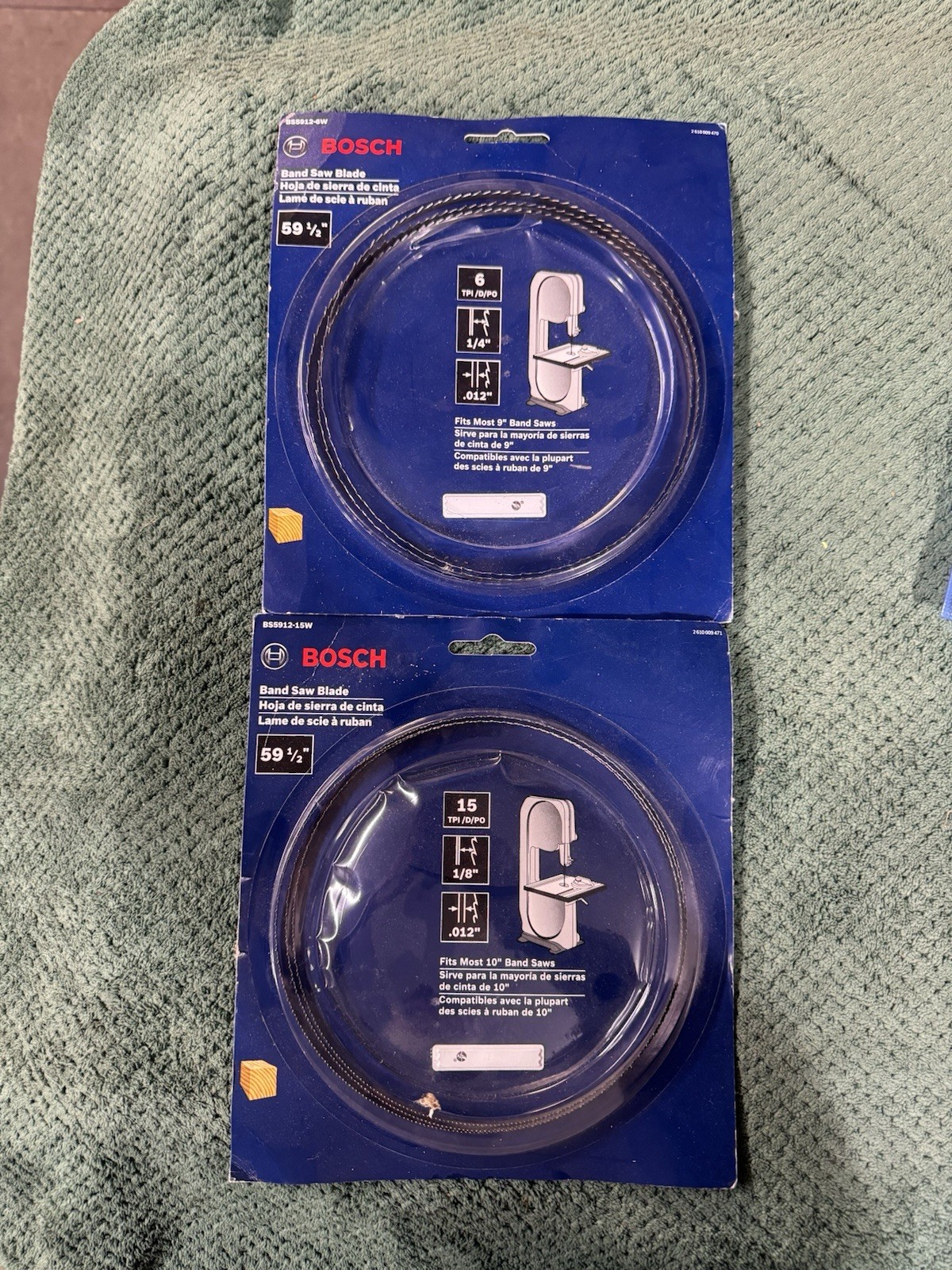 Lot of 2 BOSCH BS5912 Bandsaw Blades–NEW