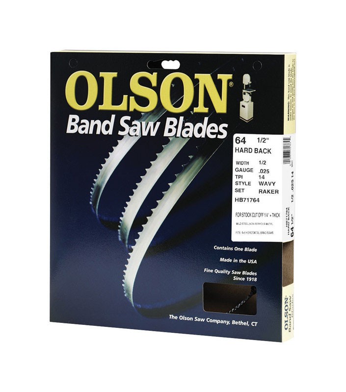 Olson 64.5″ x 0.5″ Metal Band Saw Blade 14 TPI Wavy Teeth