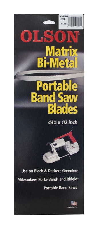 Olson 44.9 in. L X 0.5 in. W Bi-Metal Portable Band Saw Blade 18 TPI Regular