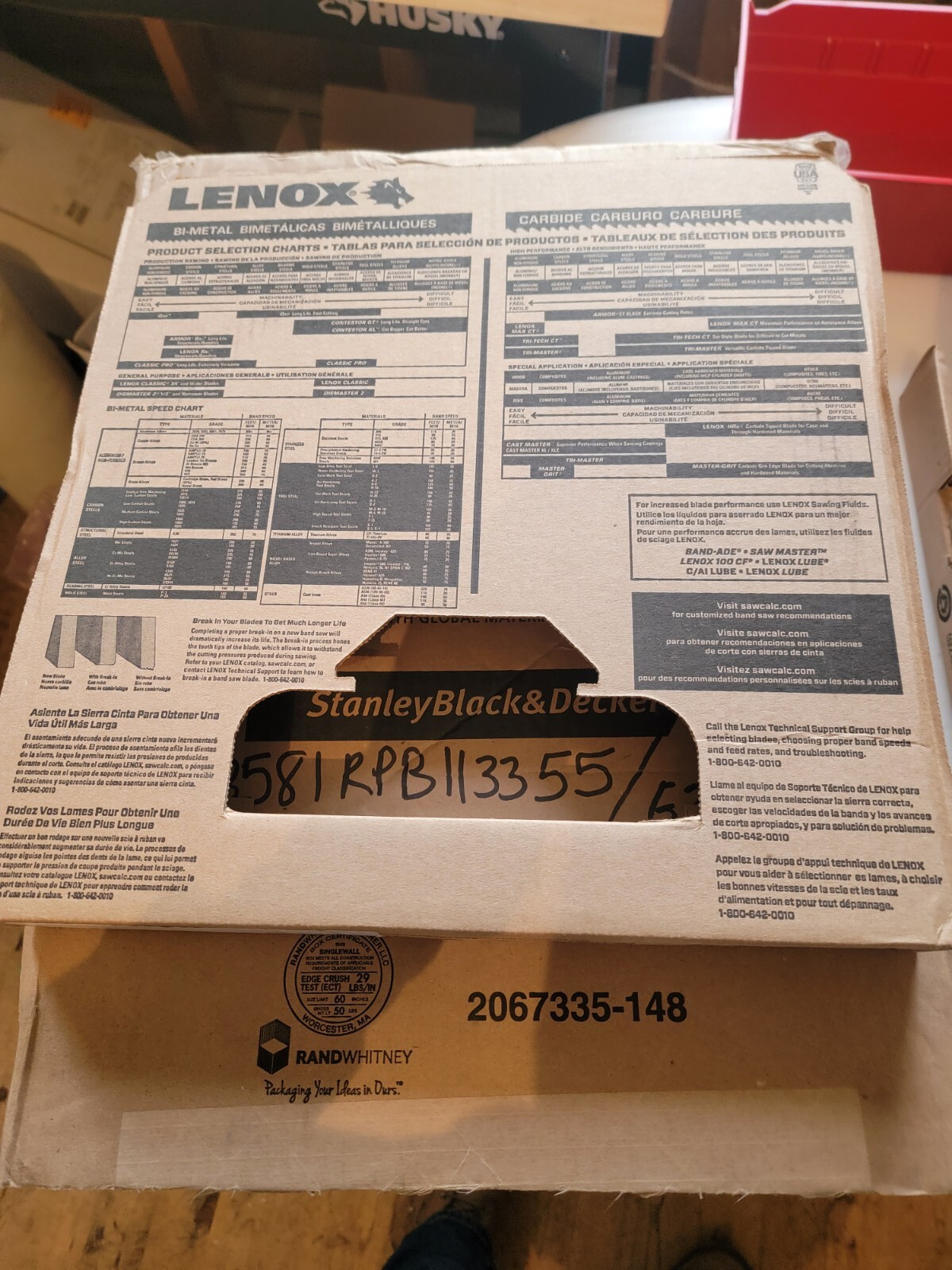 LENOX 93581RPB113355 Band Saw Blade,11′-1″L ,1 In W. 5/8TPI, .035″ T 5XHD3