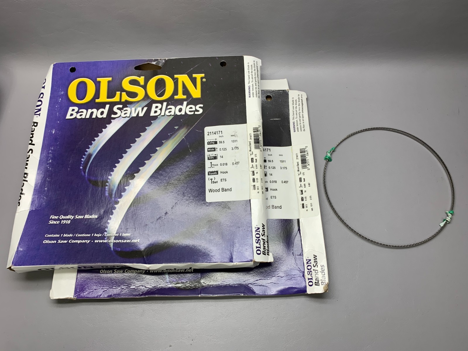 OLSON #2114171 59.5×0.125x14TPI BAND SAW BLADE BRAND NEW IN BOX – LOT OF 6