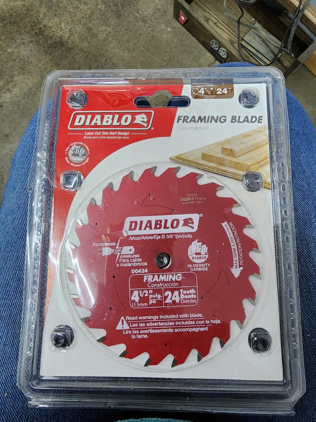 Diablo D0424X 24 Tooth Carbide Framing Trim Saw Blade 4-1/2 Dia. in.