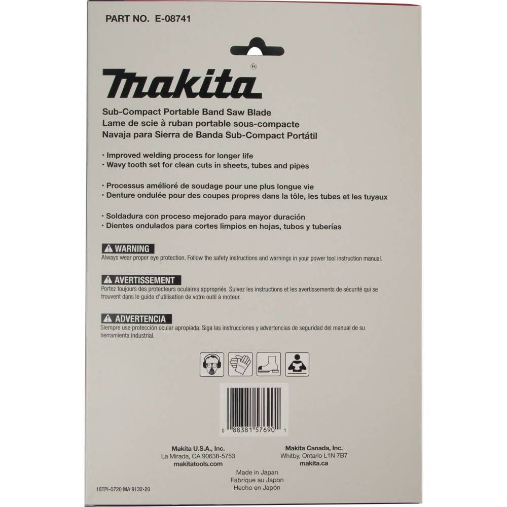 Makita Band Saw Blades 28 3/4In 18 Tpi Bi Metal Sub Compact Portable 5Pk