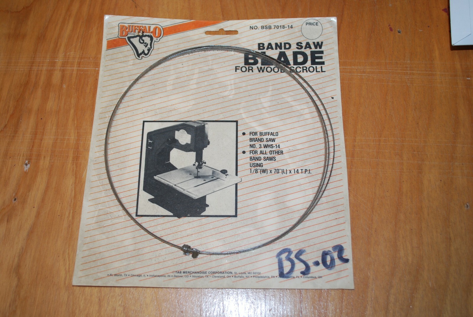 70″ x 1/8″ 14 TPI Scrolling Band Saw Blade – Buffalo BSB-7018-14 – NOS – BS-02