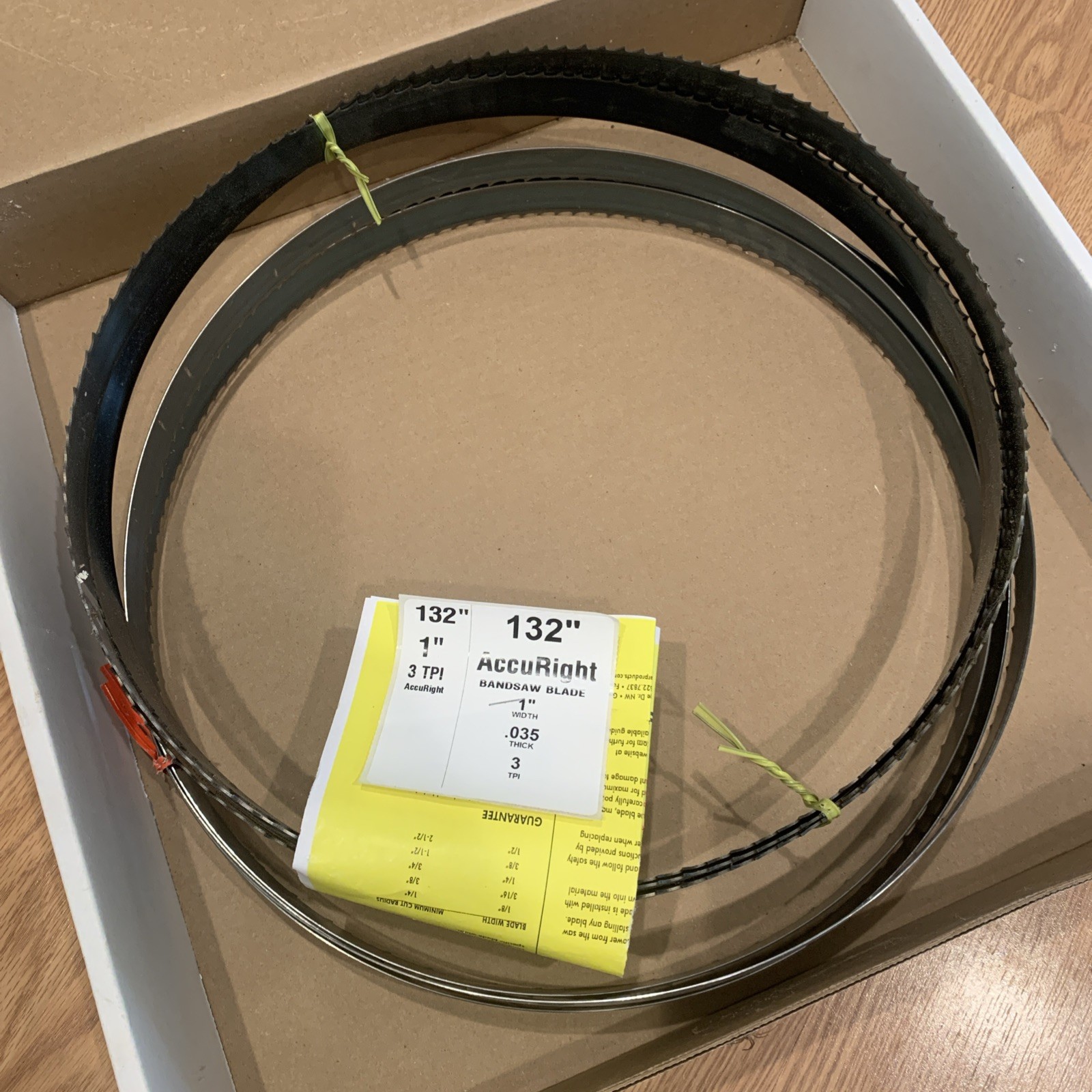 Two BRAND NEW 1” X 132” Carter Bandsaw Blades for Harvey Bandsaw