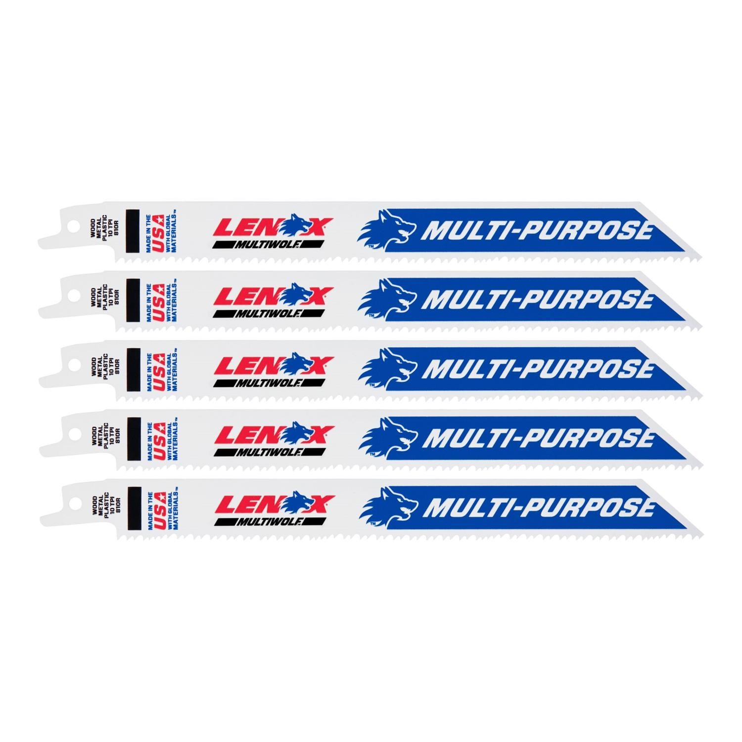 8″ X 10-Tooth Wood Cutting Reciprocating Saw Blades (Pack of 5)