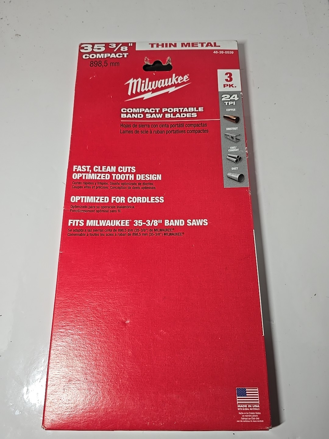 Milwaukee 48-39-0539 Band Saw Blade – Silver (3 Pack)