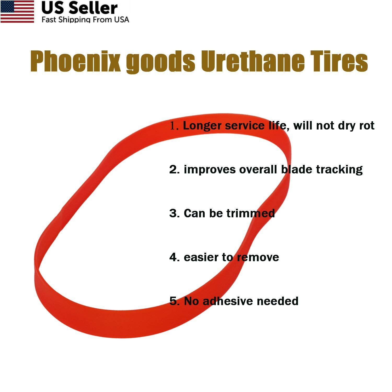 Phoenix goods Urethane Band Saw Tires Specifically for 10″ Delta Orange
