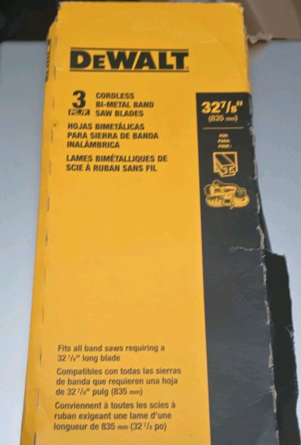 DEWALT Bi-Metal Band Saw Blades 32 7/8 in, 3-Pack, Yellow/Black