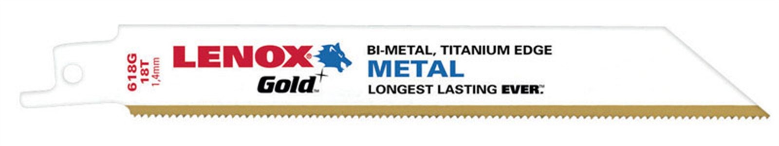 Lenox 21069618GR 18 TPI Gold Power Arc Reciprocating Saw Blade 6 in.