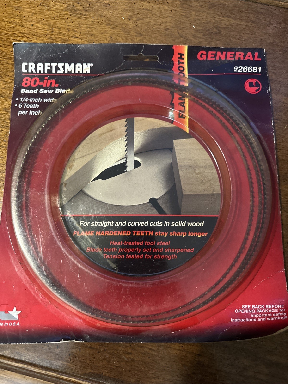 Craftsman 80 Inch Band Saw Blade, 1/2 Inch Wide, 6 TPI, #9-26234 New, Unopened