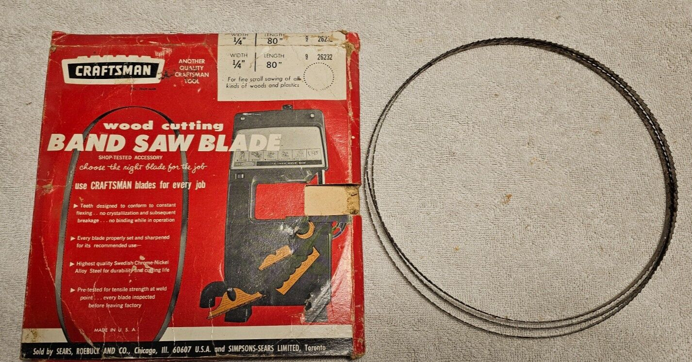 Sears Craftsman 80” Band Saw Blade 9-26232 Vintage NOS