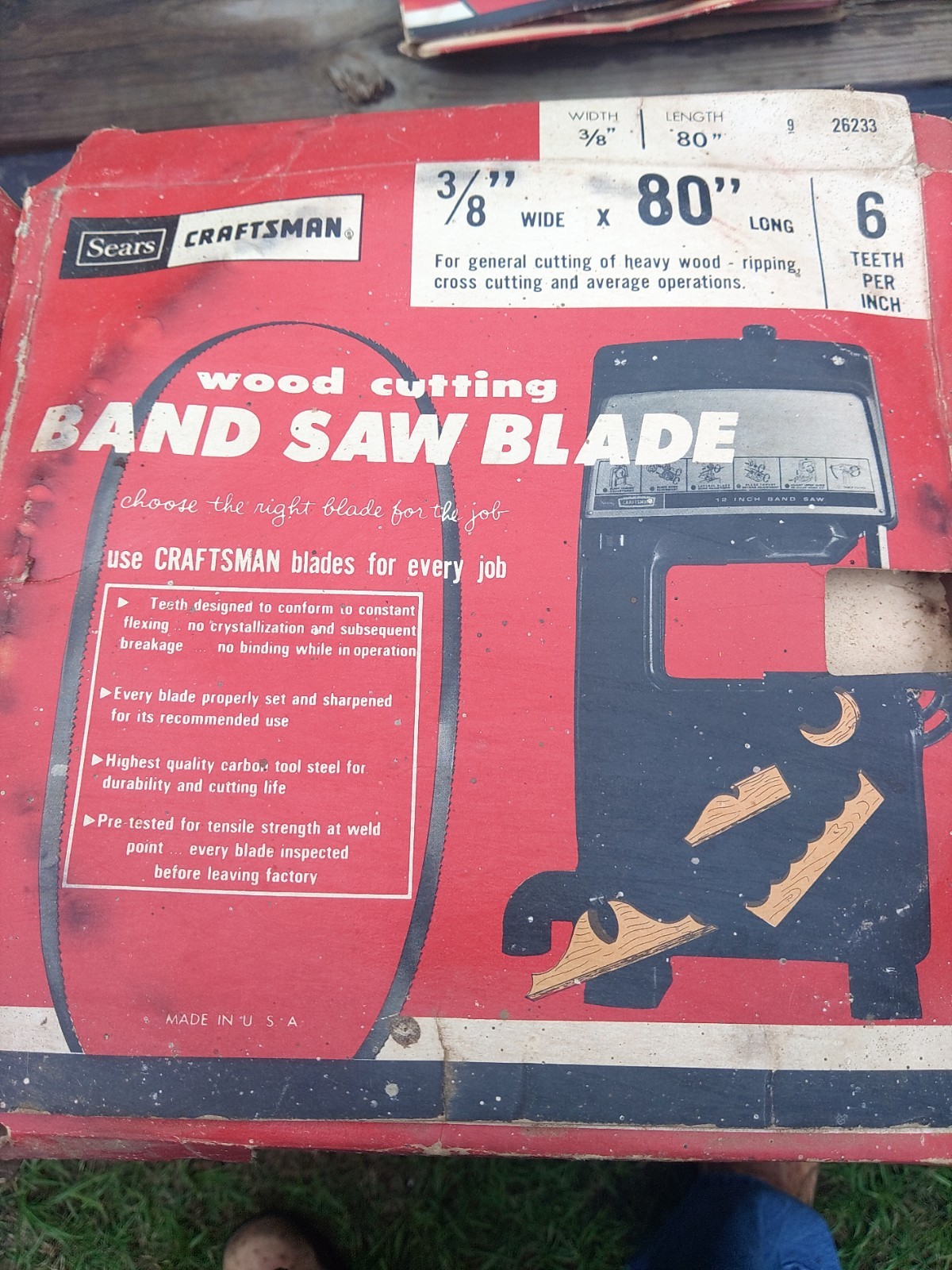 Craftsman Wood Cutting Band Saw Blade 3/8″x 80″ 6 TPI