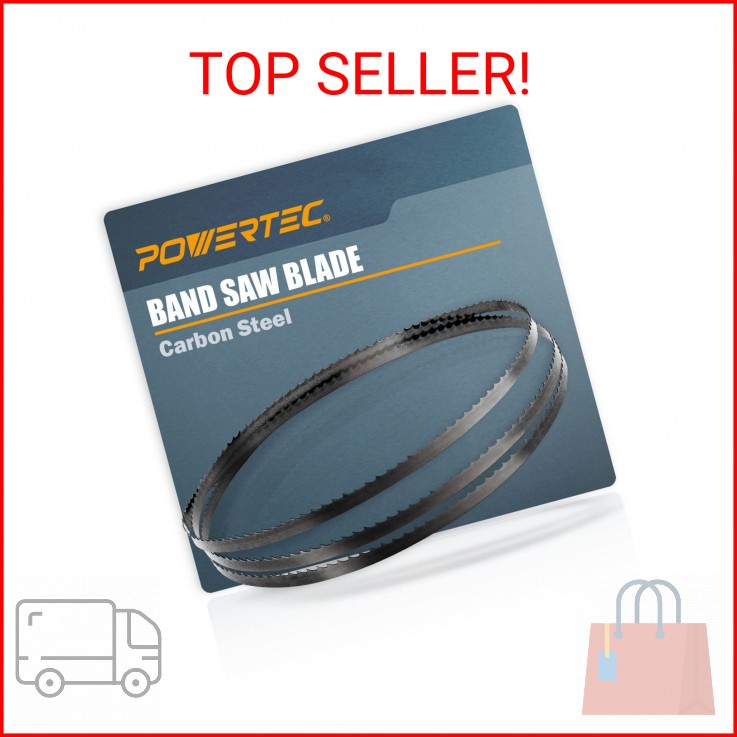 POWERTEC 67-1/2 Inch Bandsaw Blades, 1/4″ x 6 TPI Band Saw Blades for Rikon 10-3