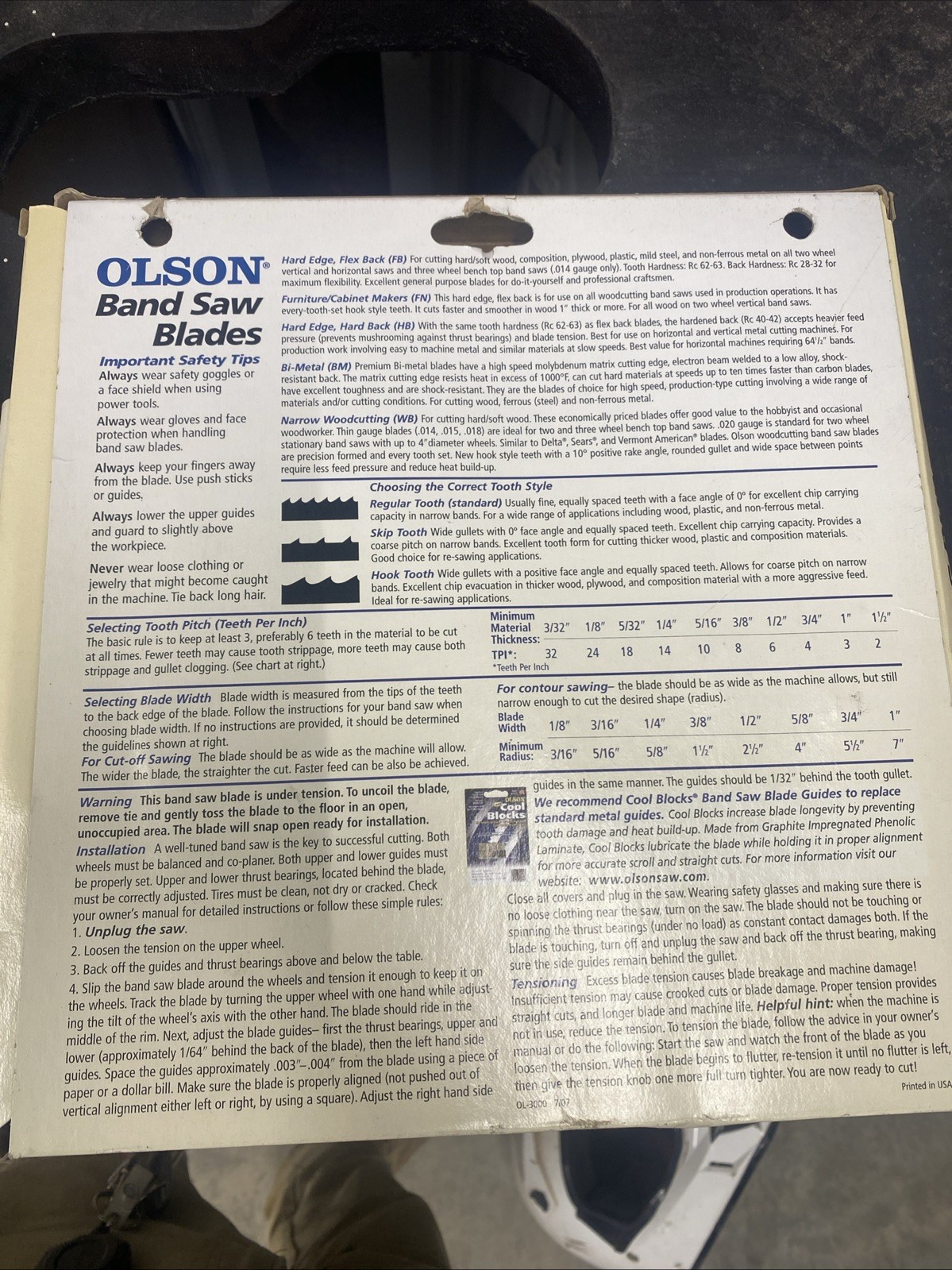 OLSON 2033280 WOOD CUTTING BAND SAW BLADE 56.125″x 0.125″x 14 TPI HOOK TOOTH NEW