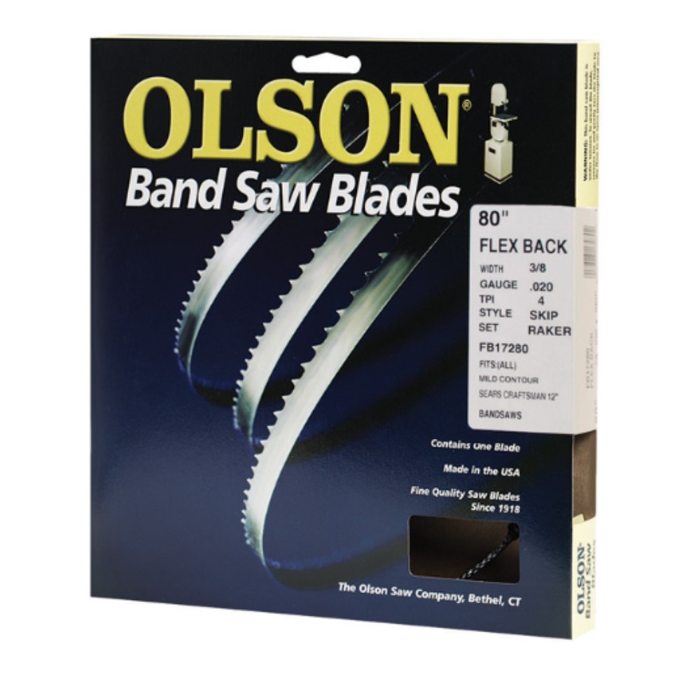 Olson WB58280DB 4 TPI High Carbon Steel Band Saw Blade 3/8 W x 80 L in.