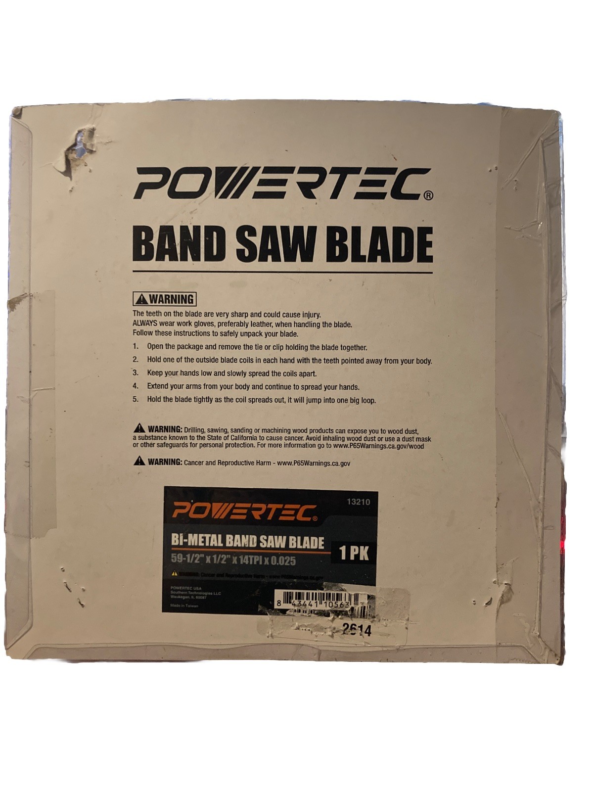 POWERTEC Bi-Metal Band Saw Blade 59-1/2″ x 1/2″ x 14 TPI for Benchtop Bandsaws