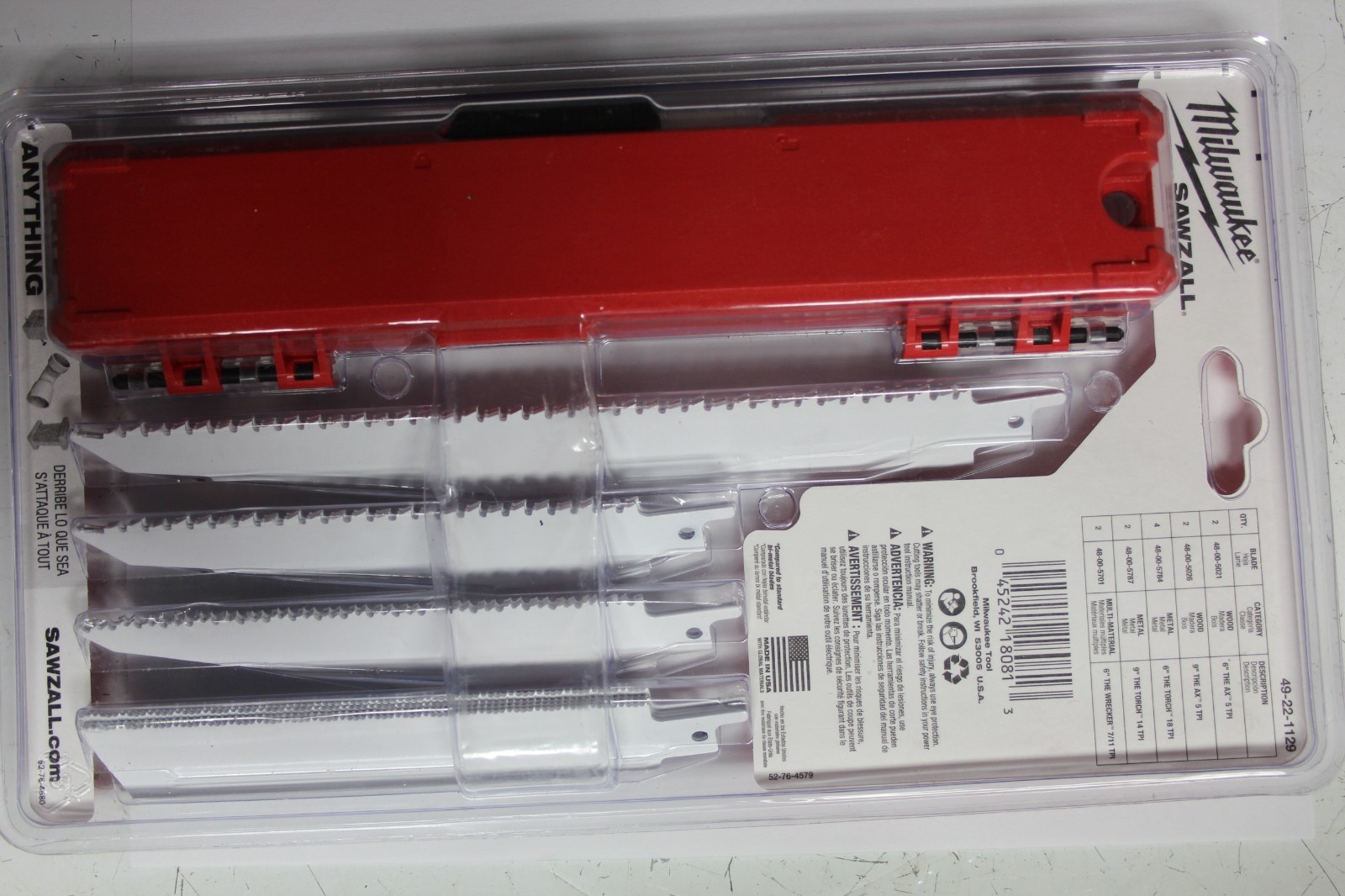 Milwaukee Tool 49-22-1129 12 Pc. SAWZALL® Demolition Blade Set NEW SEALED