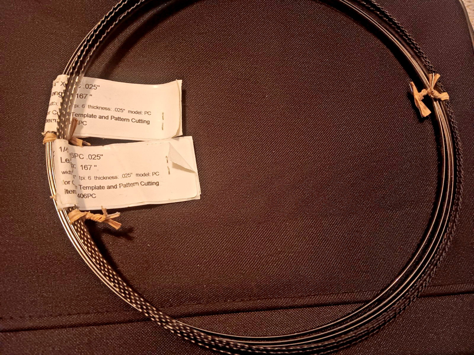 Timber Wolf 167 inch by 1/4 – 6 tpi Bandsaw blades – Lot of 2 – NOS
