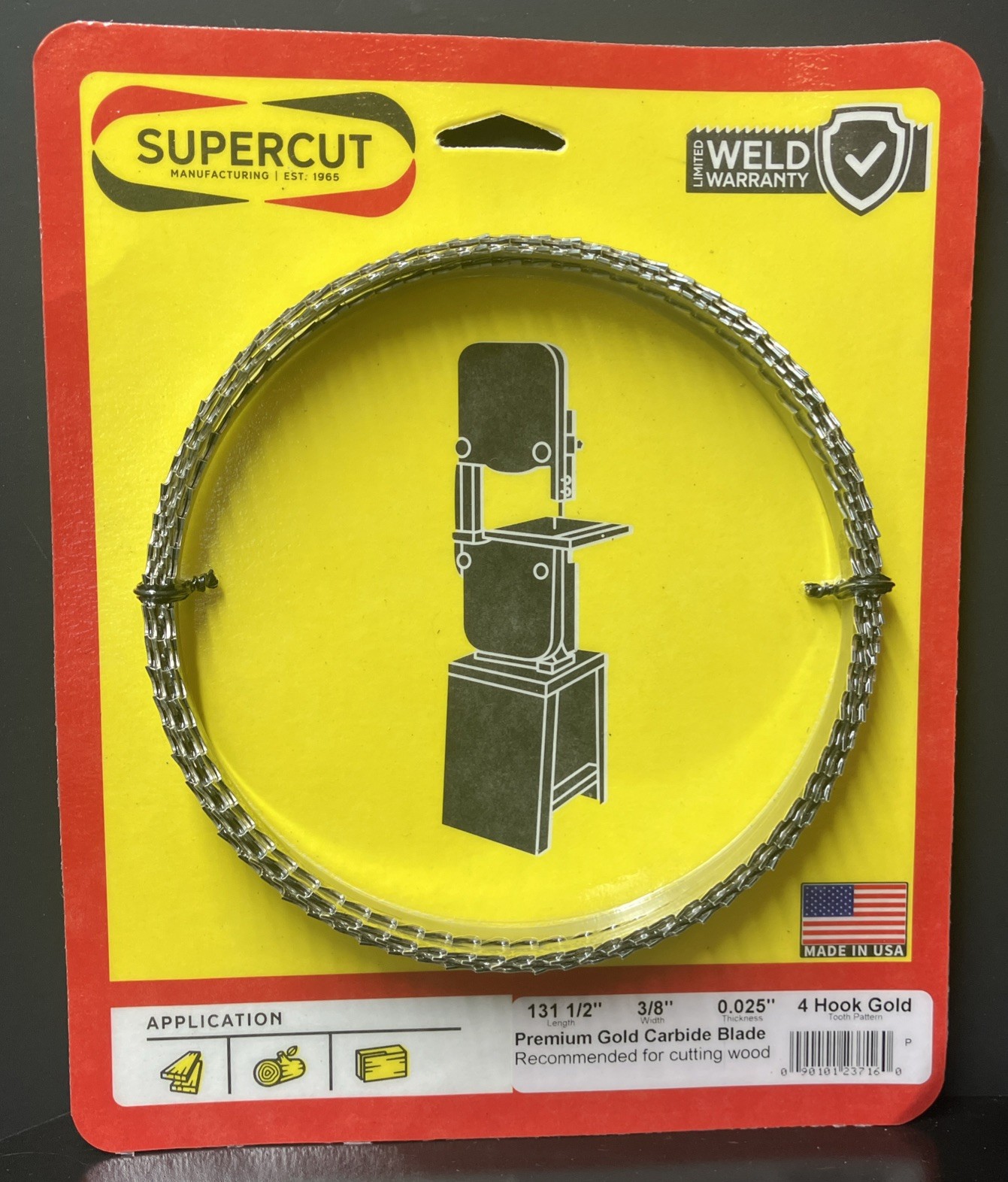 Supercut Premium Gold Carbide Blade 131 1/2″ x 3/8″ x .025″ Made in USA