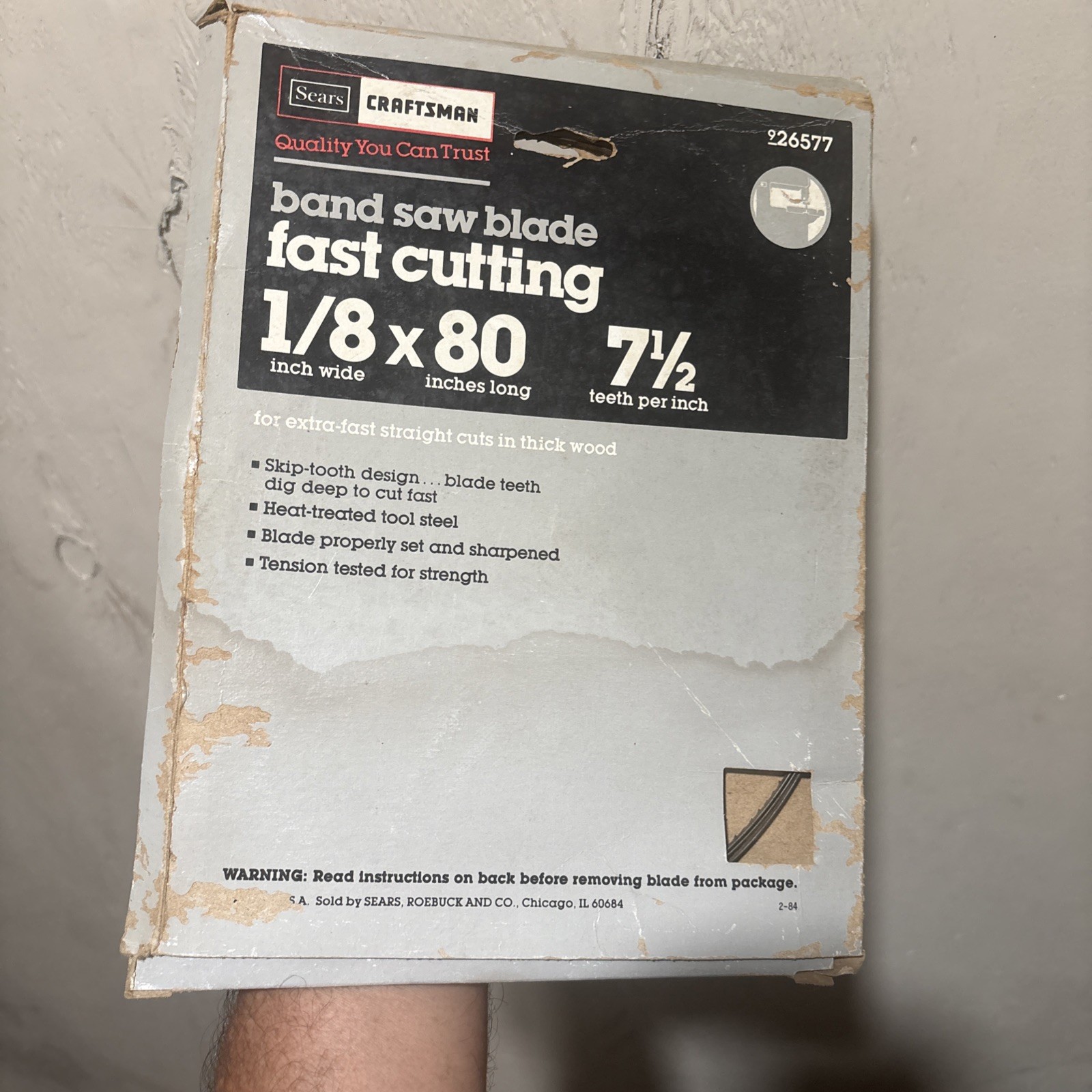 Craftsman Wood Cutting Band Saw Blade 9-26677 1/8”x80″ 7.5TPI Fast Cut NEW NOS