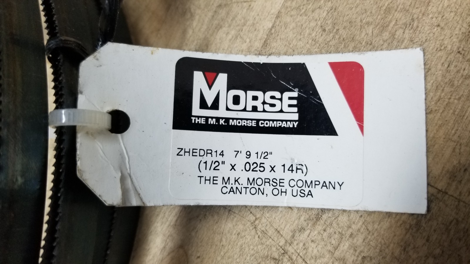 (LOT of 4) Morse Zhedr14 7′ 9-1/2″ Band Saw Blade 7 Ft 9-1/2 In L, 1/2″ W 14 Tpi