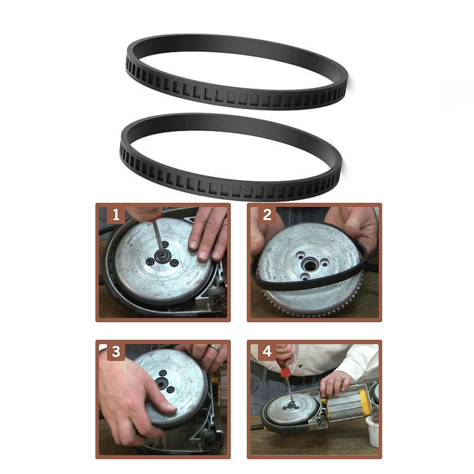 4 Pack 650721 00 Bandsaw Rubber Tires Replacement for Dewelt 6/60-1/2, Black