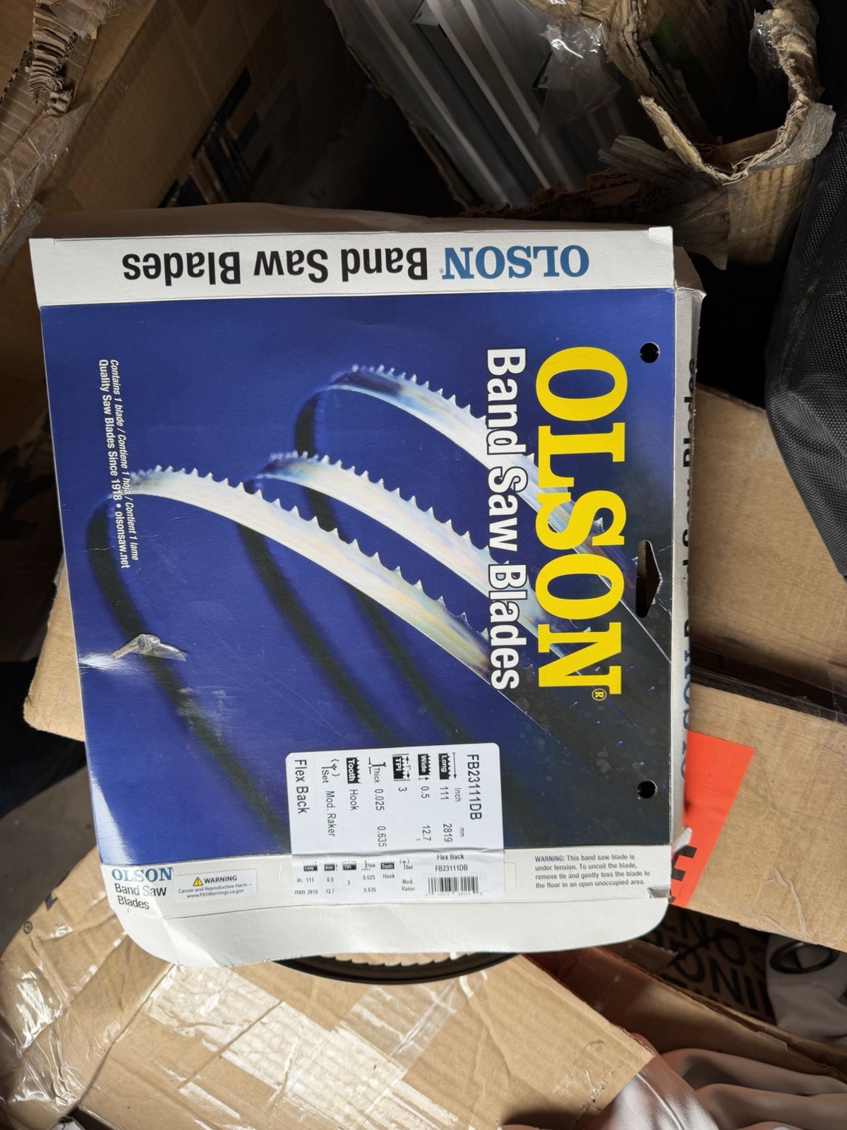 Olson FB23111DB Band Saw Blade Flex Back 11ft 1in for Wood Metal