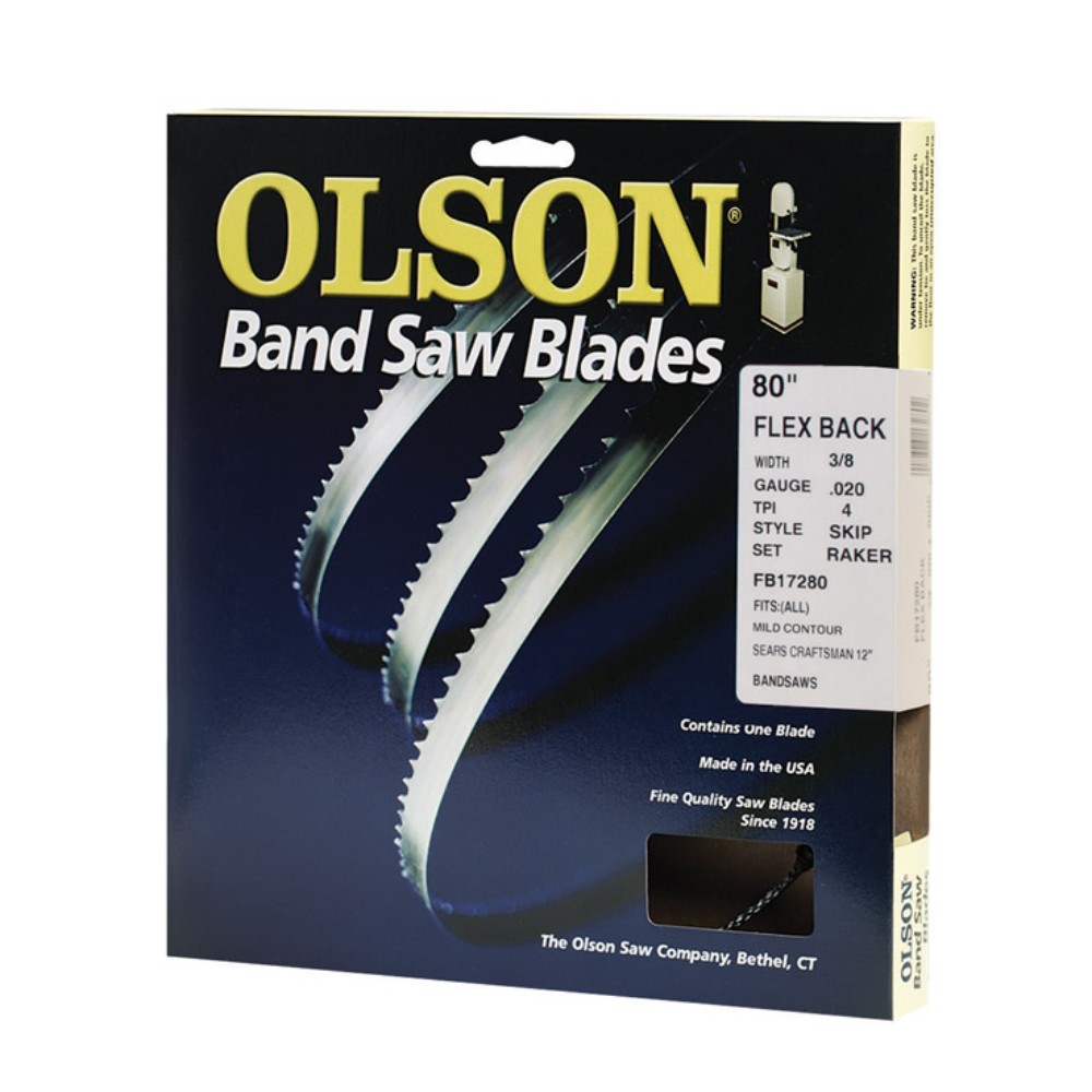 Olson WB58280DB 4 TPI High Carbon Steel Band Saw Blade 3/8 W x 80 L in.