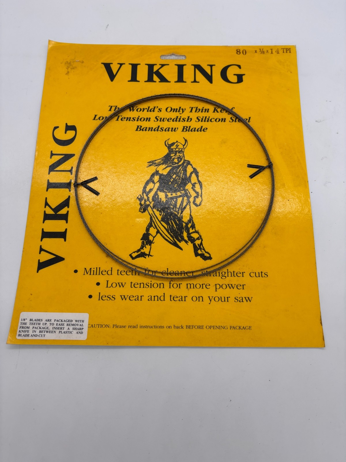 Viking Bandsaw (2) Blades 80×1/8×14 & 80×1/4×10 TPI Swedish Steel New sealed