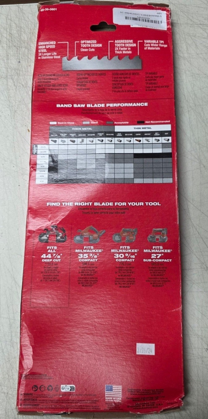 Milwaukee 48-39-0601 44-7/8inch Extreme Thin Metal Compact (3 Pack)