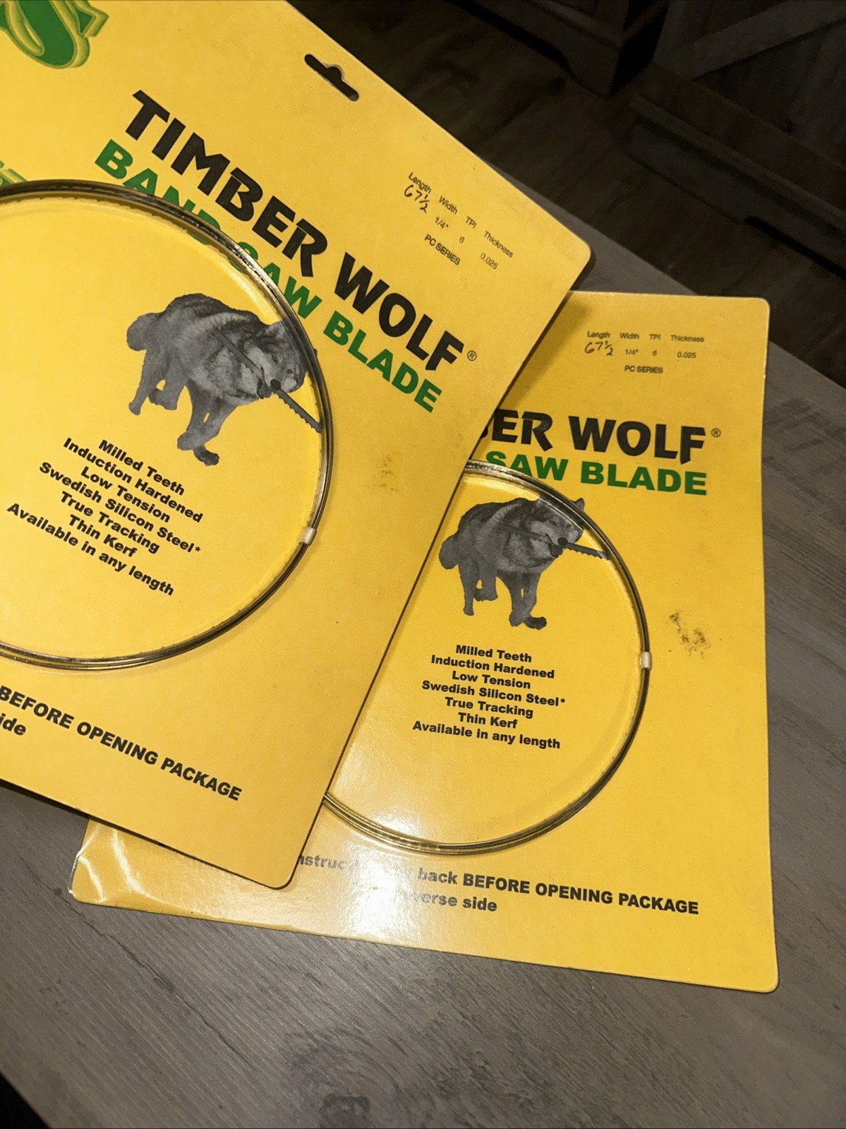 New Sealed PS WOOD – Timber Wolf Band Saw Blades 67.5 inch 1/4” 6 TPI