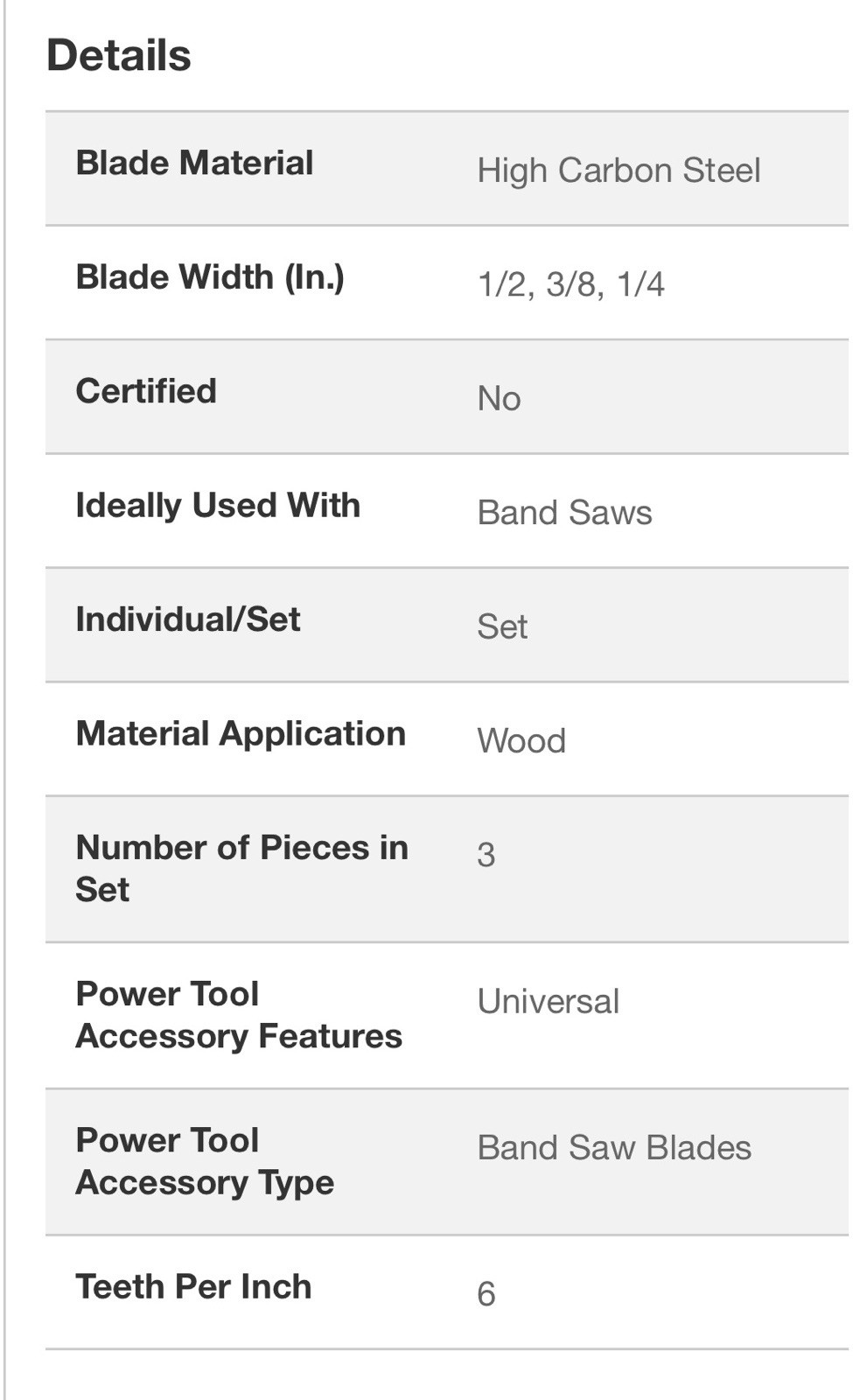 AvantiPro PBSB62ASST3 AvantiPRO Stationary Band Saw Blade Set (3-Piece)