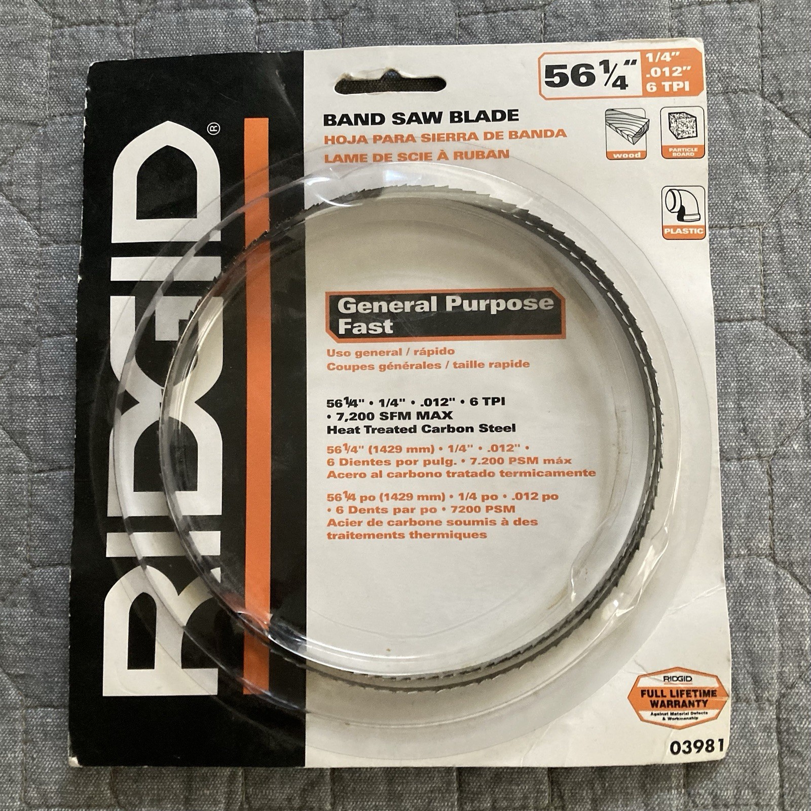 56 1/4” Rigid Band Saw Blade 1/4” .012” – 6 TPI 03981