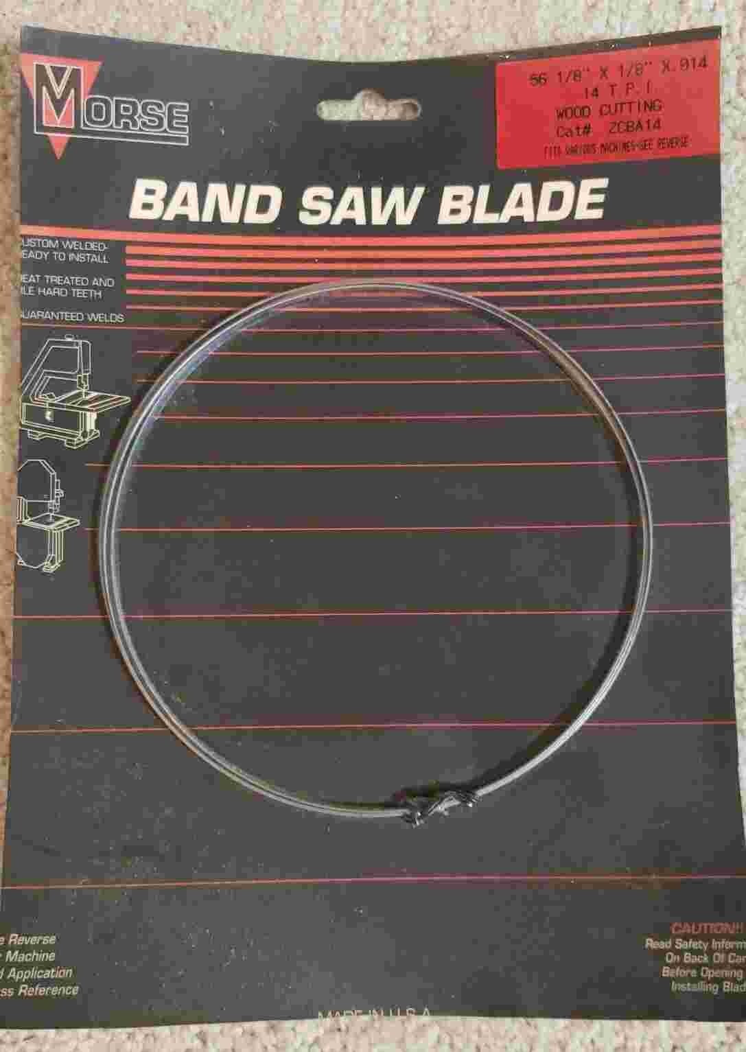 Morse Wood Cutting Band Saw Blades No. ZCBA14, 56 1/8″ × 1/8″ × 0.14, 14 TPI