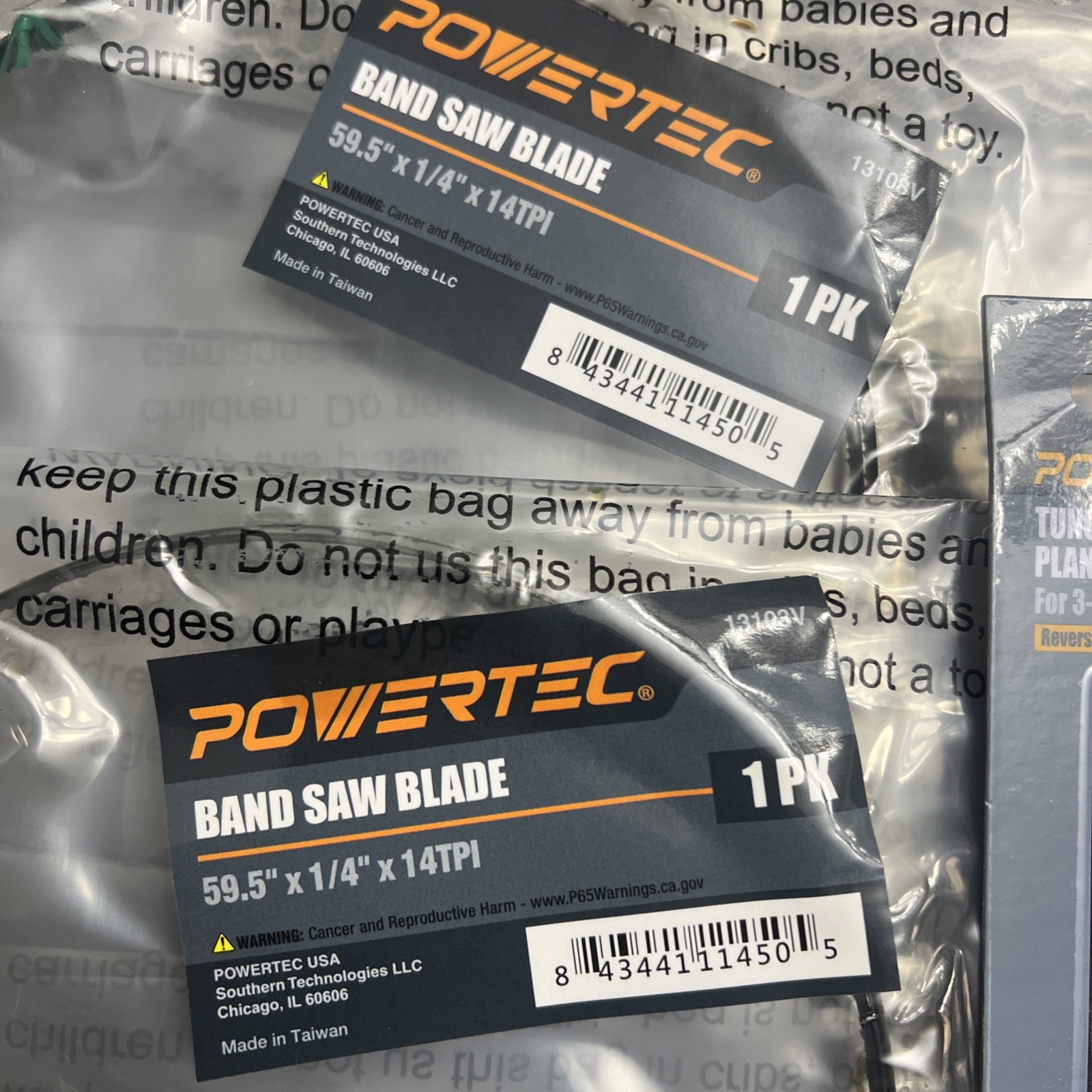 Powertec Band Saw Blades Pack Of 2 59.5 X 1/4 X 14 TPI & Planer blades 3 1/4