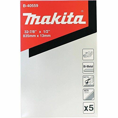 Makita B-40559 Compact Portable Band Saw Blade, 32-7/8″, 18TPI, 5/pk, stainless