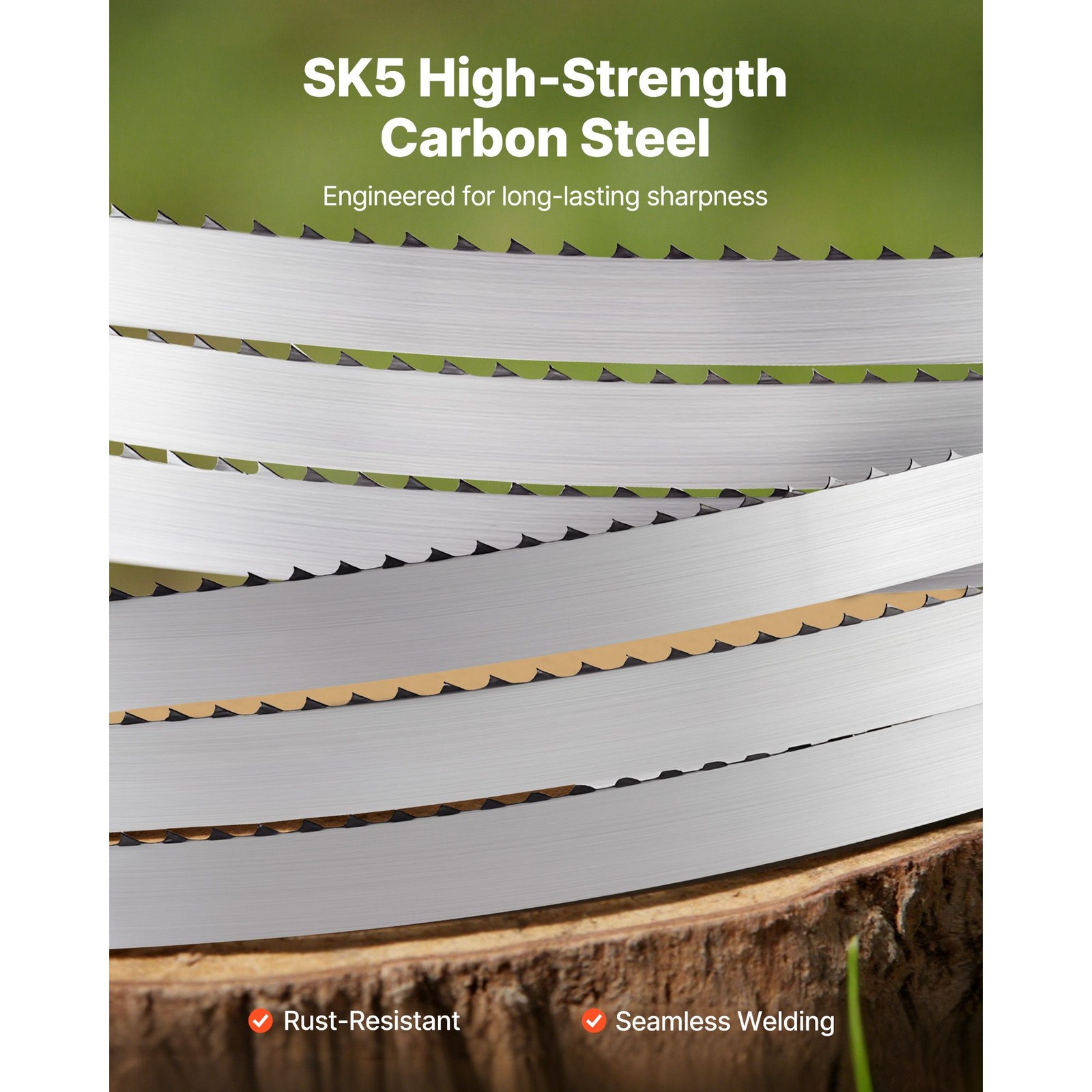 Bandsaw Blade, 150 Inch Length, 4 TPI Band Saw Blade with 18 HRC Hardened Sharp