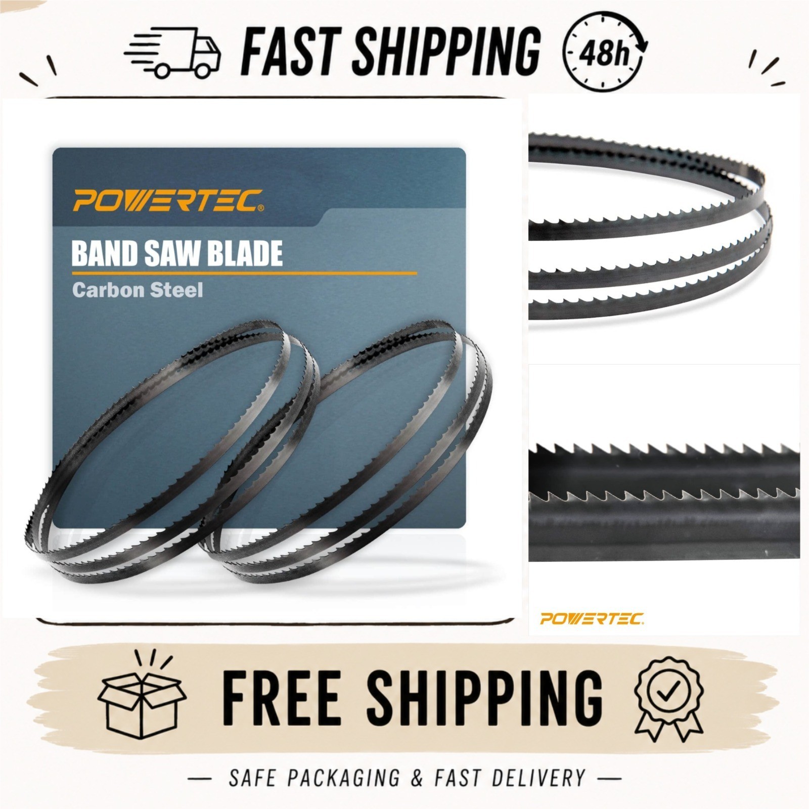 POWERTEC 56-7/8 Inch Band Saw Blades, 1/4″ x 24 TPI, 2 Pack